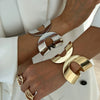 Wholesale Metal Geometric Doublering Opening Bracelet With Electroplating For Women