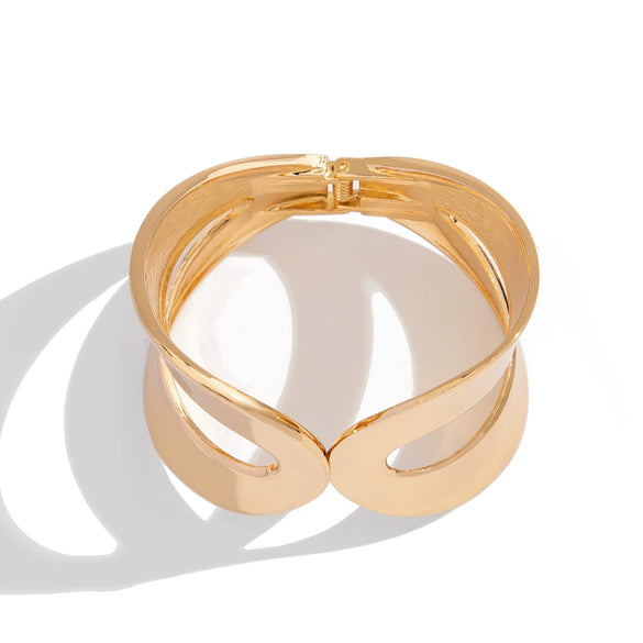 Wholesale Metal Geometric Doublering Opening Bracelet With Electroplating For Women