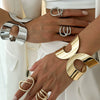 Wholesale Metal Geometric Doublering Opening Bracelet With Electroplating For Women