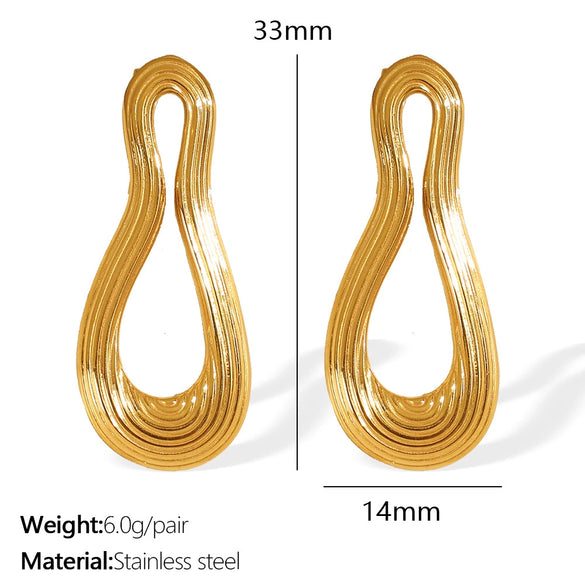 Wholesale Metal Geometric Earrings 316L Stainless Steel Electroplating Musical Note Design For Women