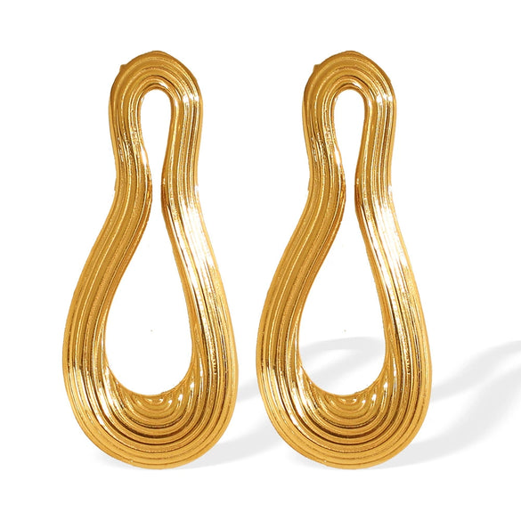 Wholesale Metal Geometric Earrings 316L Stainless Steel Electroplating Musical Note Design For Women
