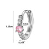 Wholesale Metal Geometric Electroplated Light Pink Zircon Ear Buckle Earrings For Girls