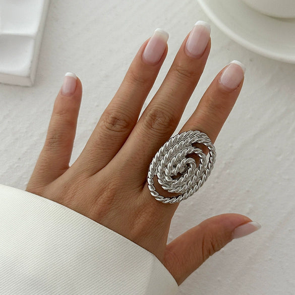 Wholesale Metal Geometric Electroplated Open Ring For Women