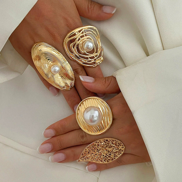 Wholesale Metal Geometric Electroplated Open Ring For Women