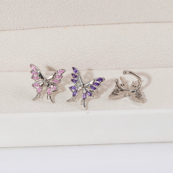 Wholesale Metal Geometric Electroplating Ear Clip Earrings Set For Women