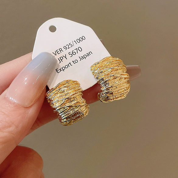 Wholesale Metal Geometric Exaggerated Retro Electroplated Earrings For Women