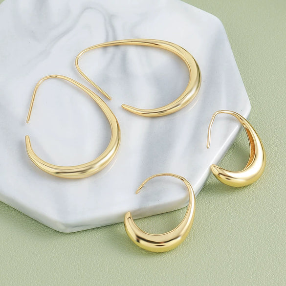 Wholesale Metal Geometric Exaggerated Retro Light Luxury Electroplated Women's Earrings