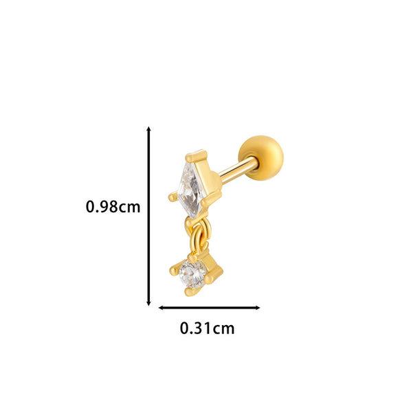 Wholesale Metal Geometric Flower Pendant Earrings With Electroplating For Women