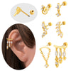 Wholesale Metal Geometric Flower Pendant Earrings With Electroplating For Women