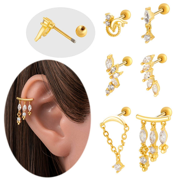 Wholesale Metal Geometric Flower Pendant Earrings With Electroplating For Women