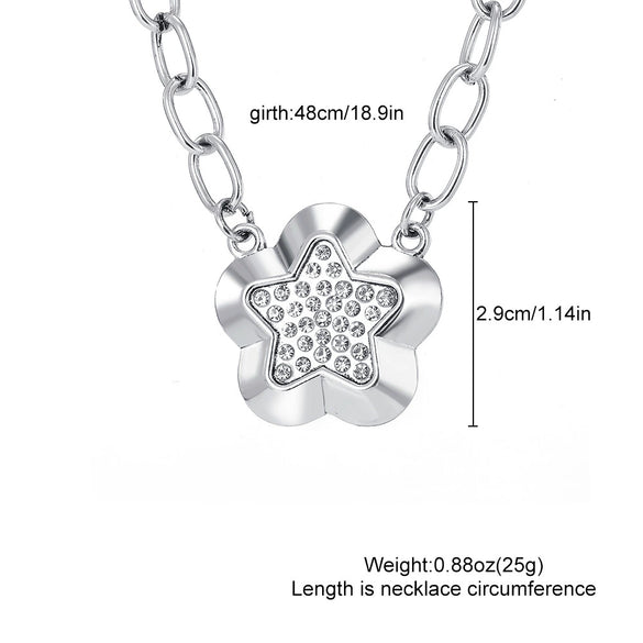 Wholesale Metal Geometric Flower Retro Necklace Pendant With Cross Chain For Women Electroplated
