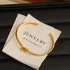 Wholesale Metal Geometric Goldplated Doublelayer Knotted Open Bracelet For Women