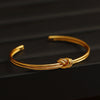 Wholesale Metal Geometric Goldplated Doublelayer Knotted Open Bracelet For Women