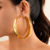 Wholesale Metal Geometric Hollow Electroplated Women's Fashion Big Circle Earrings