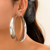 Wholesale Metal Geometric Hollow Electroplated Women's Fashion Big Circle Earrings