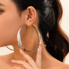 Wholesale Metal Geometric Hollow Exaggerated Women's Earrings With Electroplating