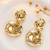 Wholesale Metal Geometric Hollow Twist Knotted Goldplated Women's Earrings