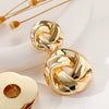 Wholesale Metal Geometric Hollow Twist Knotted Goldplated Women's Earrings