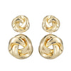 Wholesale Metal Geometric Hollow Twist Knotted Goldplated Women's Earrings