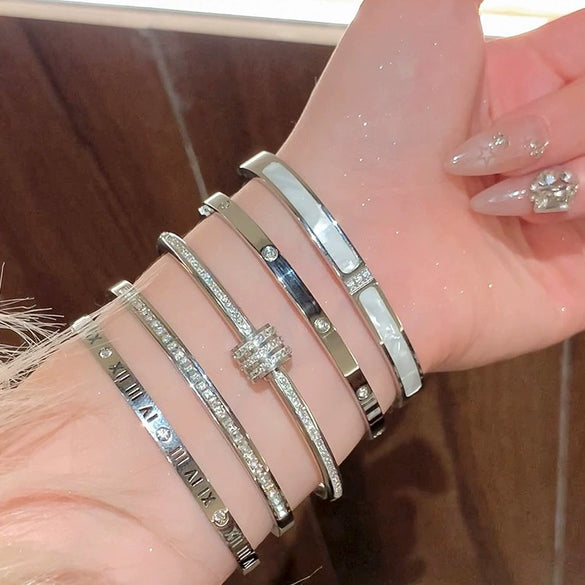 Wholesale Metal Geometric Inlaid Zircon Bracelet Light Luxury Jewelry