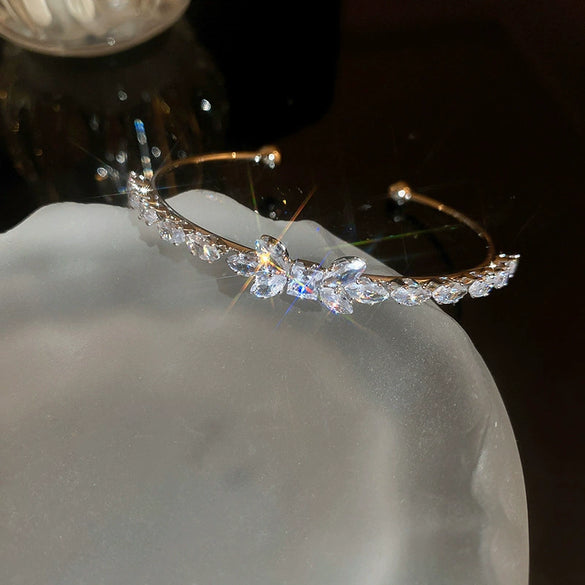 Wholesale Metal Geometric Inlaid Zircon Bracelet Light Luxury Jewelry