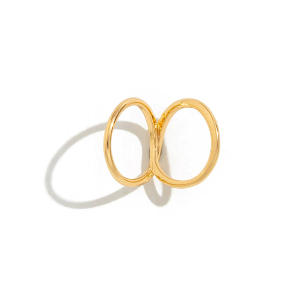 Wholesale Metal Geometric Irregular Hollow Joint Ring With Electroplating For Women Ins Style