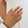 Wholesale Metal Geometric Irregular Hollow Joint Ring With Electroplating For Women Ins Style