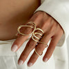 Wholesale Metal Geometric Irregular Hollow Joint Ring With Electroplating For Women Ins Style