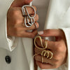 Wholesale Metal Geometric Irregular Hollow Joint Ring With Electroplating For Women Ins Style