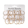 Wholesale Metal Geometric Large Hoop Earrings Set Electroplated