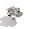 Wholesale Metal Geometric Leaf Retro Style Ring With Electroplating