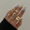 Wholesale Metal Geometric Liquid Lava Open Ring For Women With Electroplating