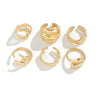 Wholesale Metal Geometric Liquid Lava Open Ring For Women With Electroplating