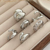 Wholesale Metal Geometric Liquid Lava Open Ring For Women With Electroplating