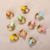 Wholesale Metal Geometric Natural Stone Earrings With Electroplating For Women