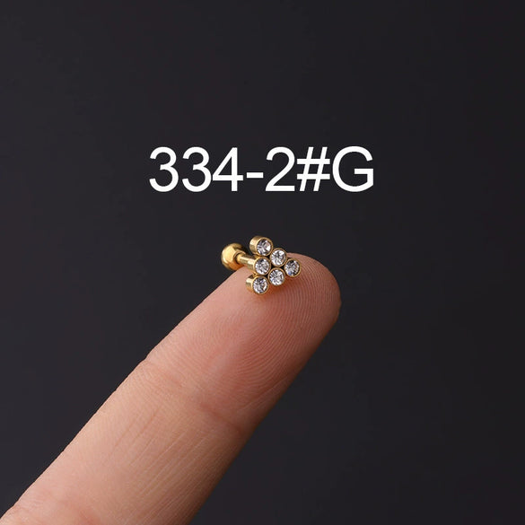 Wholesale Metal Geometric Natural Style Electroplated Stainless Steel Puncture Earrings