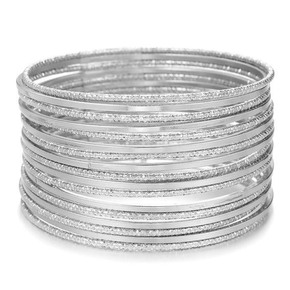 Wholesale Metal Geometric Open Stacked Bracelets Electroplated Unisex Retro Style