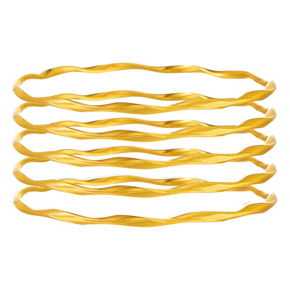 Wholesale Metal Geometric Open Stacked Bracelets Electroplated Unisex Retro Style