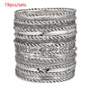 Wholesale Metal Geometric Open Stacked Bracelets Electroplated Unisex Retro Style