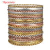 Wholesale Metal Geometric Open Stacked Bracelets Electroplated Unisex Retro Style
