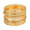 Wholesale Metal Geometric Open Stacked Bracelets Electroplated Unisex Retro Style