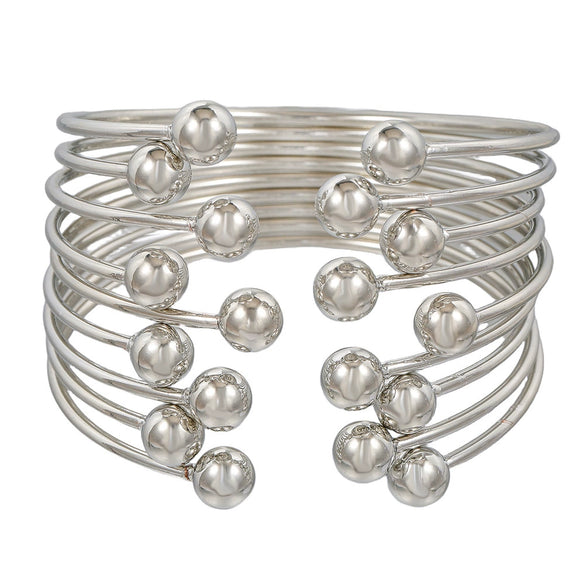 Wholesale Metal Geometric Open Stacked Bracelets Electroplated Unisex Retro Style