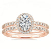 Wholesale Metal Geometric Oval Women's Highend Fashion Ring Copper Electroplated With Zirconia