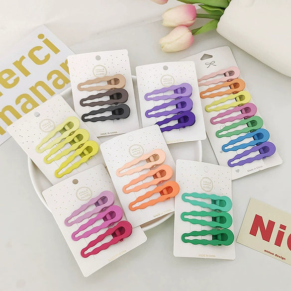 Wholesale Metal Geometric Painting Women's Candy Color Duckbill Hair Clip