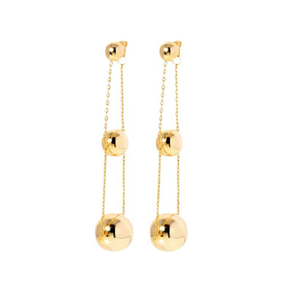 Wholesale Metal Geometric Pattern Electroplated Cold Style Ball Earrings Unisex