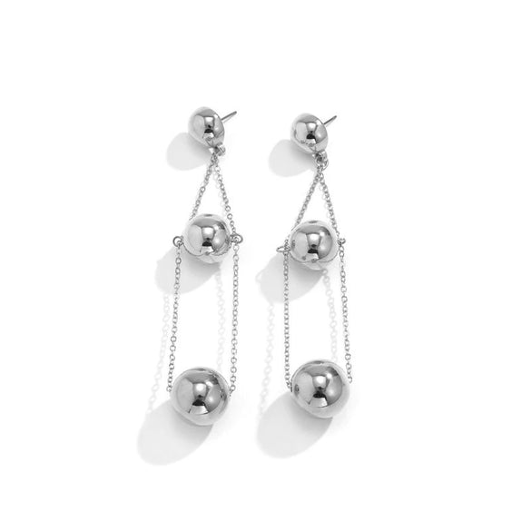 Wholesale Metal Geometric Pattern Electroplated Cold Style Ball Earrings Unisex