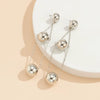 Wholesale Metal Geometric Pattern Electroplated Cold Style Ball Earrings Unisex