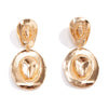 Wholesale Metal Geometric Pattern Stud Earrings For Women With Retro Style And Electroplating Treatment