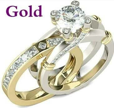 Wholesale Metal Geometric Ring Set With Electroplating For Women