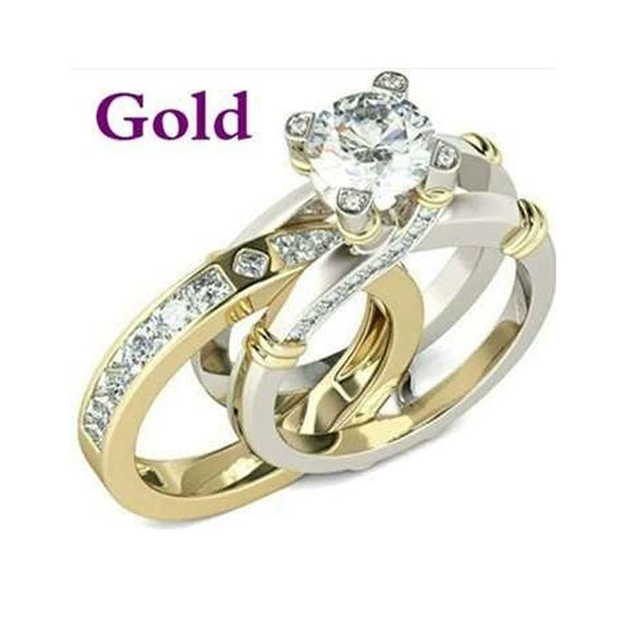 Wholesale Metal Geometric Ring Set With Electroplating For Women